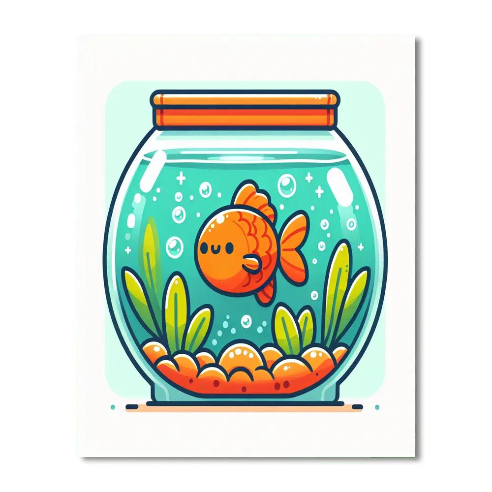 Gliding Goldfish Paint By Numbers Art