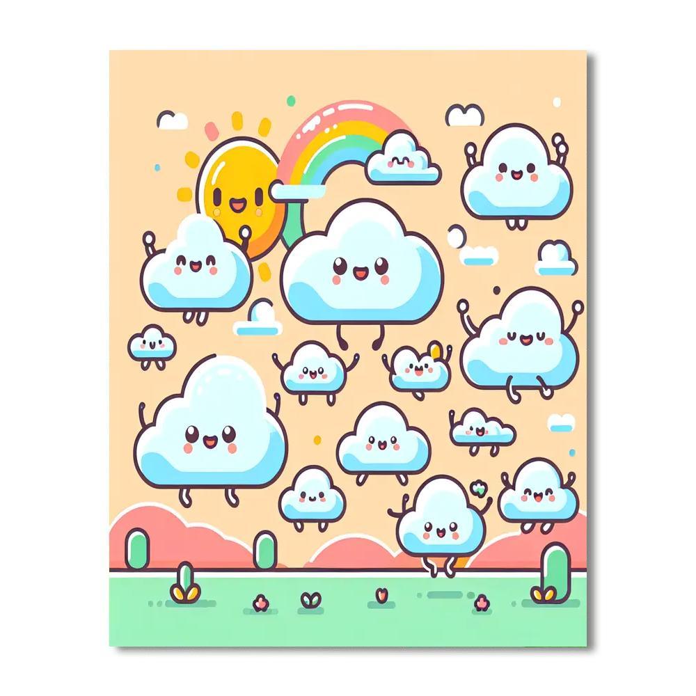Cheerful Cloud Kingdom Painting Number Kit