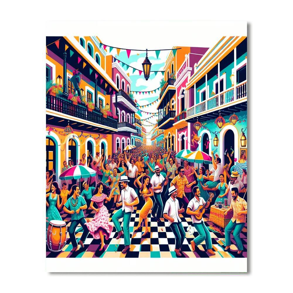 Fiesta De La Calle San Sebastián - Puerto Rico Painting By Numbers Kit