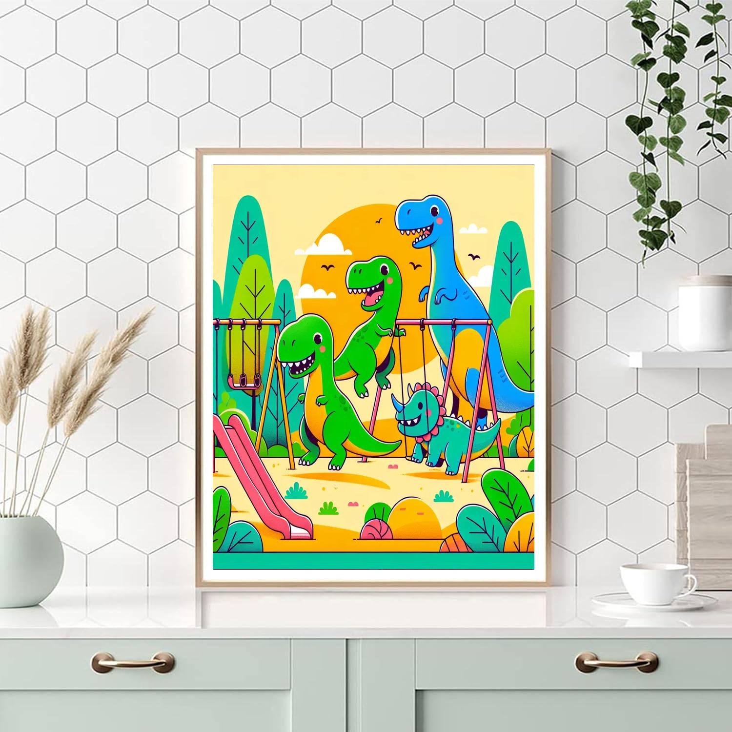 Dino Playground Paint By Numbers