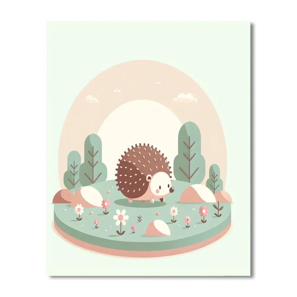 Hopping Hedgehog Haven Number Painting