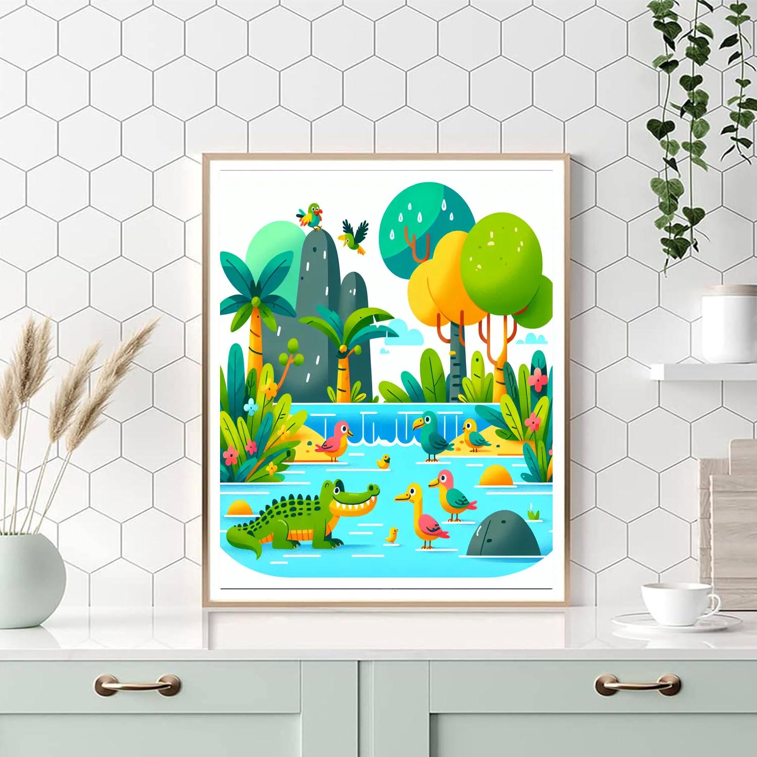 Jungle River Safari Paint By Number