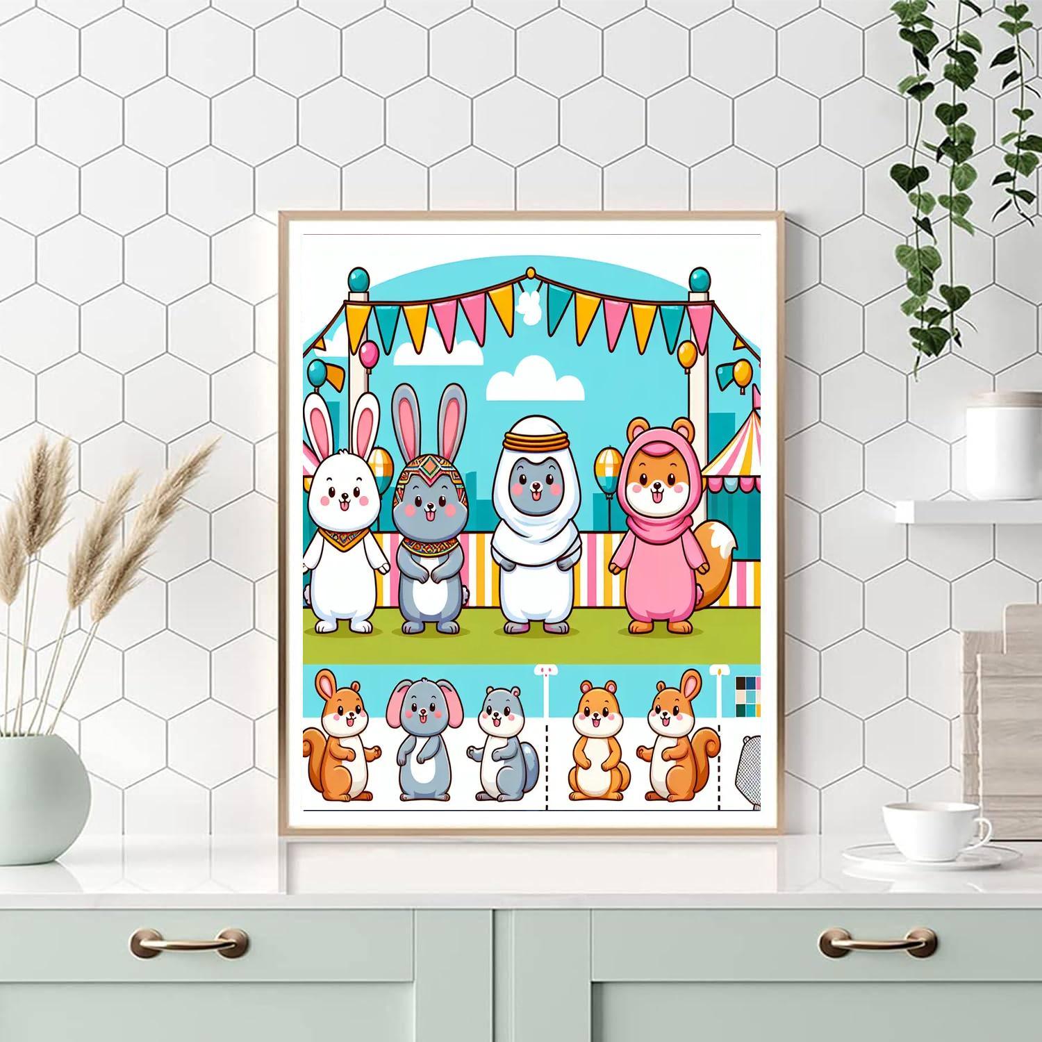 Charming Carnival Of Critters Numbered Painting Kits