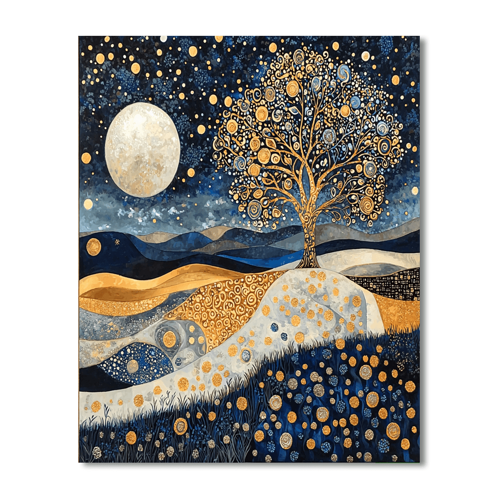 Gustav Klimt Inspired Gustav's Moonlit Serenade  Paint By Numbers Kits