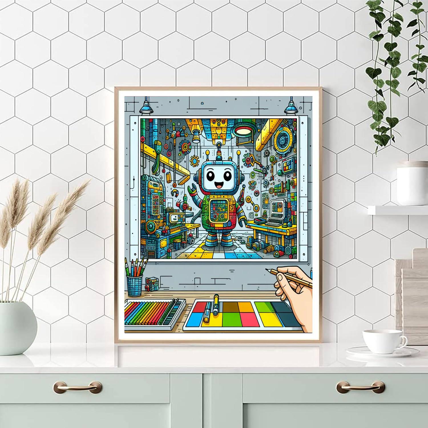 Robot Workshop Adventure Numbered Painting Kits