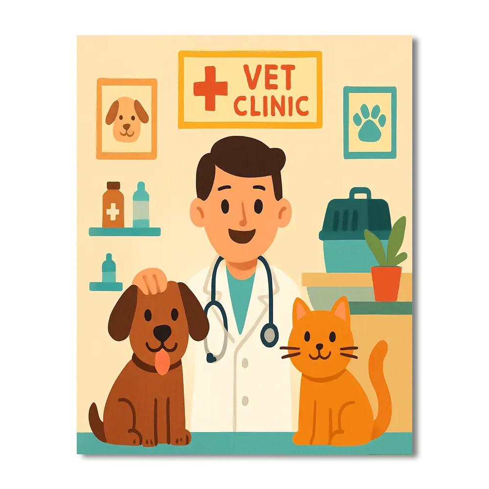 Pet Vet Clinic Day DIY Paint By Numbers