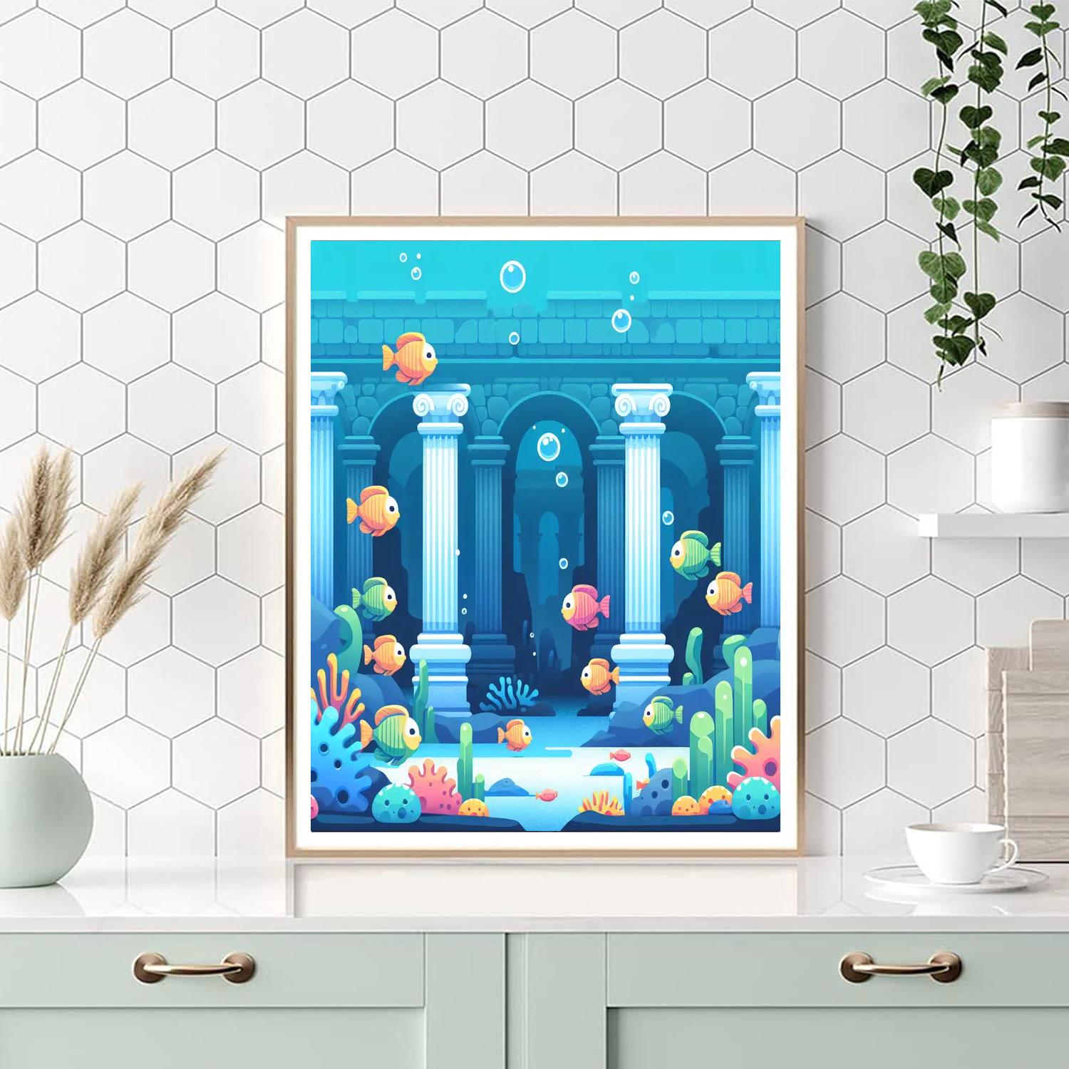 Mysterious Underwater Ruins Paint By Number