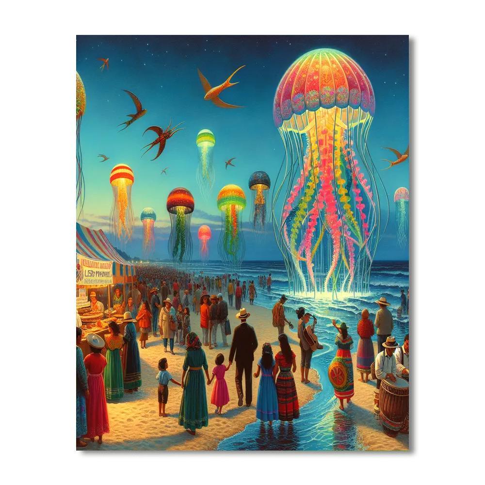 Jellyfish Festival - Portugal Paint By Numbers