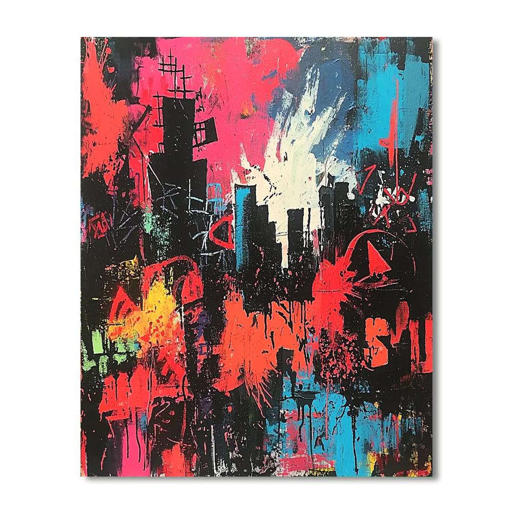 Jean-Michel Basquiat Inspired Mythic Metropolis  Paint By Number