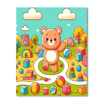 Teddy Bear's Big Adventure Paint By Number