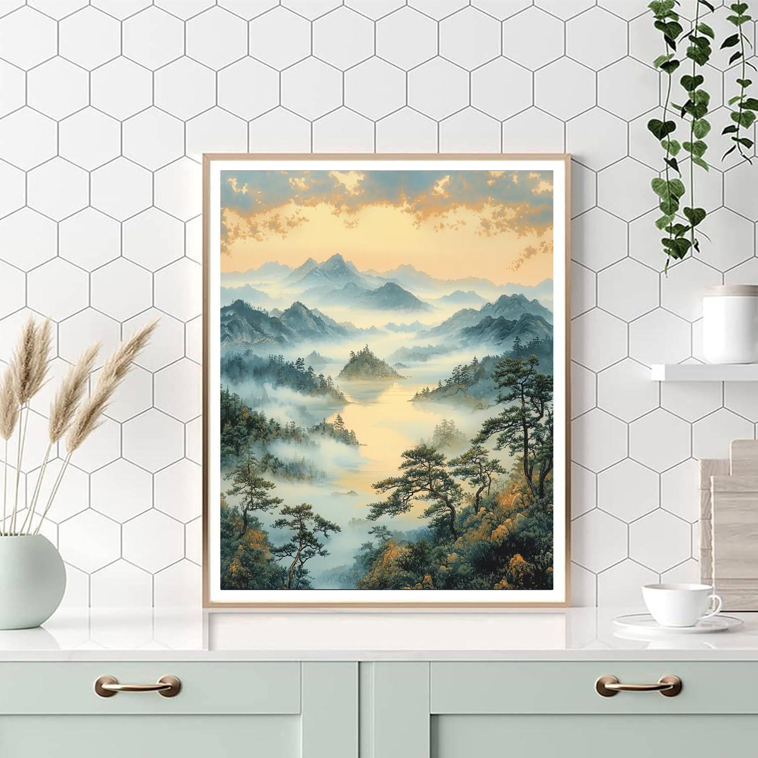Hiroshige Inspired Whispers Of The Misty Mountains  Painting Number Kit