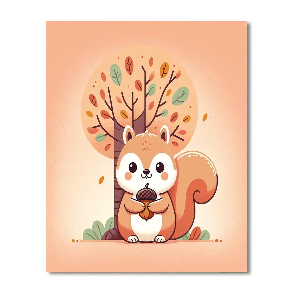 Snuggly Squirrel Paint By Numbers Art