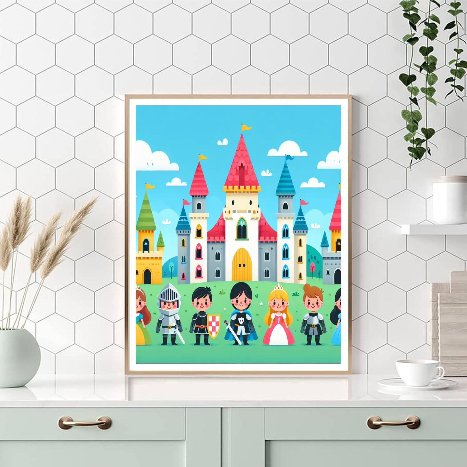 Cute Castle Friends Paint By Numbers Art