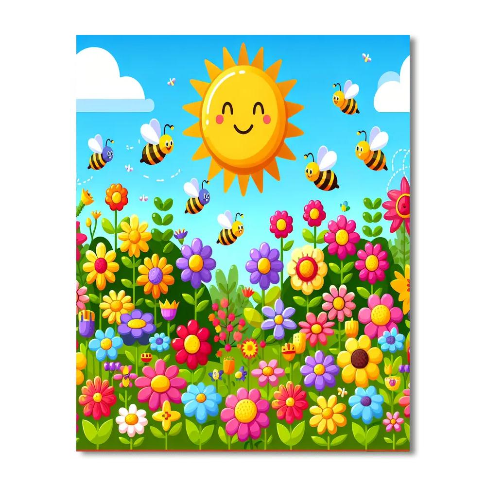 Bright Garden Scene DIY Paint By Numbers