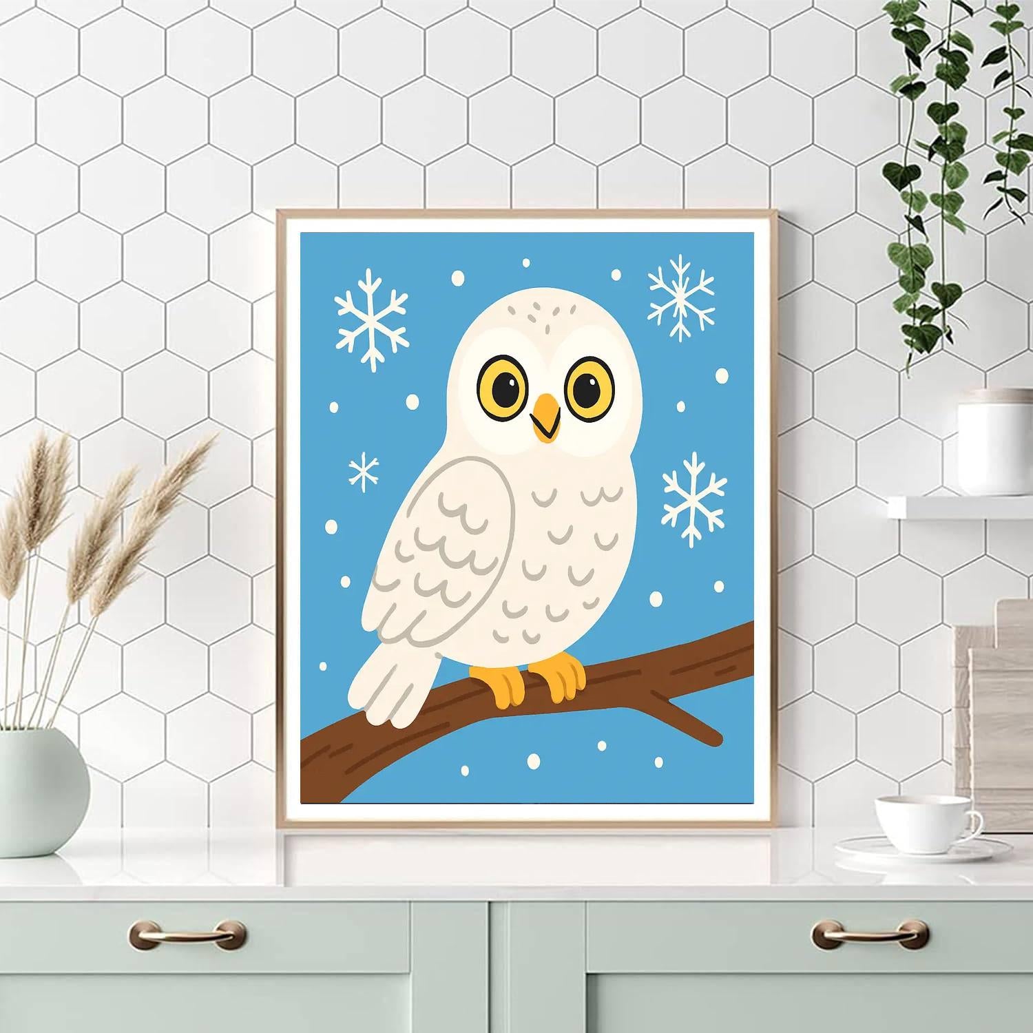 Magical Snowy Owl DIY Paint By Numbers