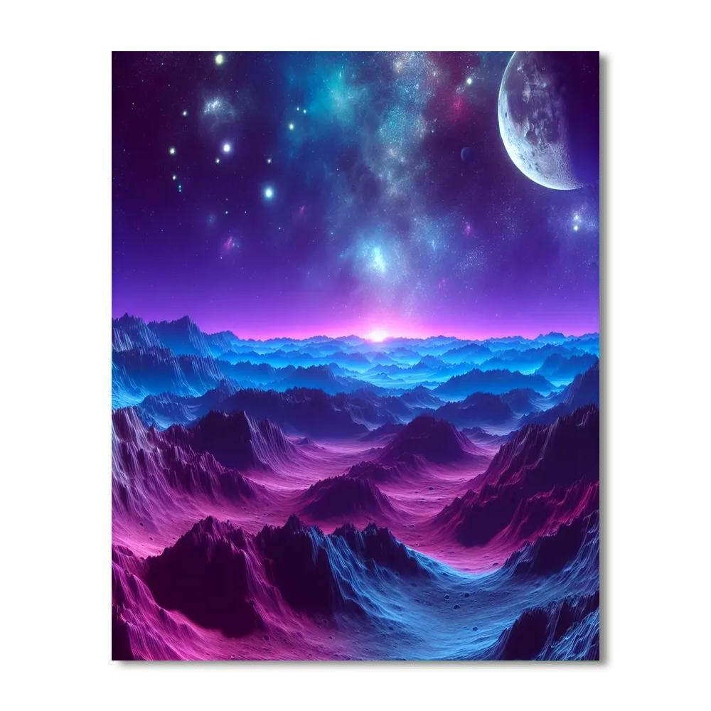 Lunar Landscape Adventure Paint By Numbers Art
