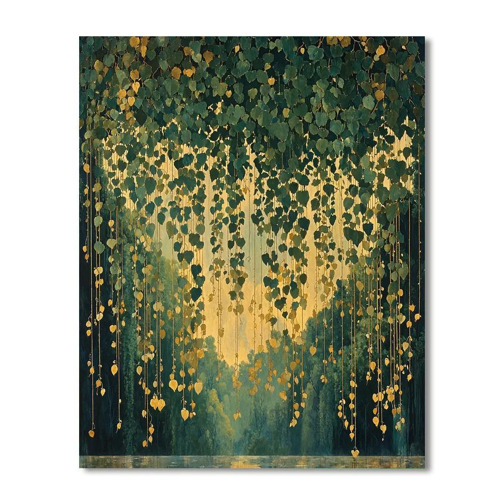 Alphonse Mucha Inspired Symphony Of Leaves  DIY Paint By Numbers