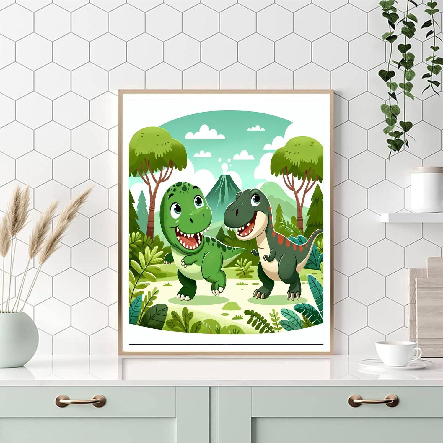 Playful Dinosaur Days Painting Number Kit