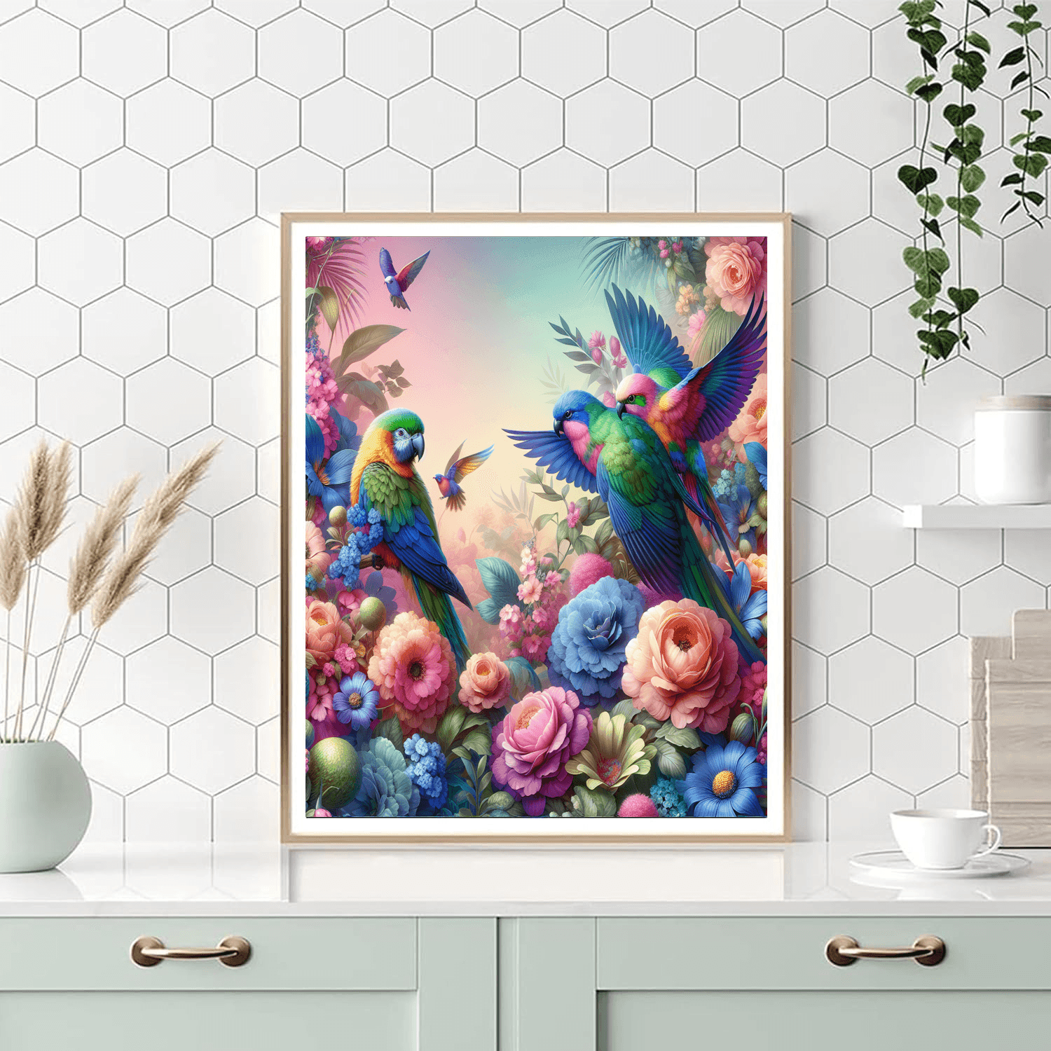 Dazzling Colorful Birds Painting By Numbers Kit