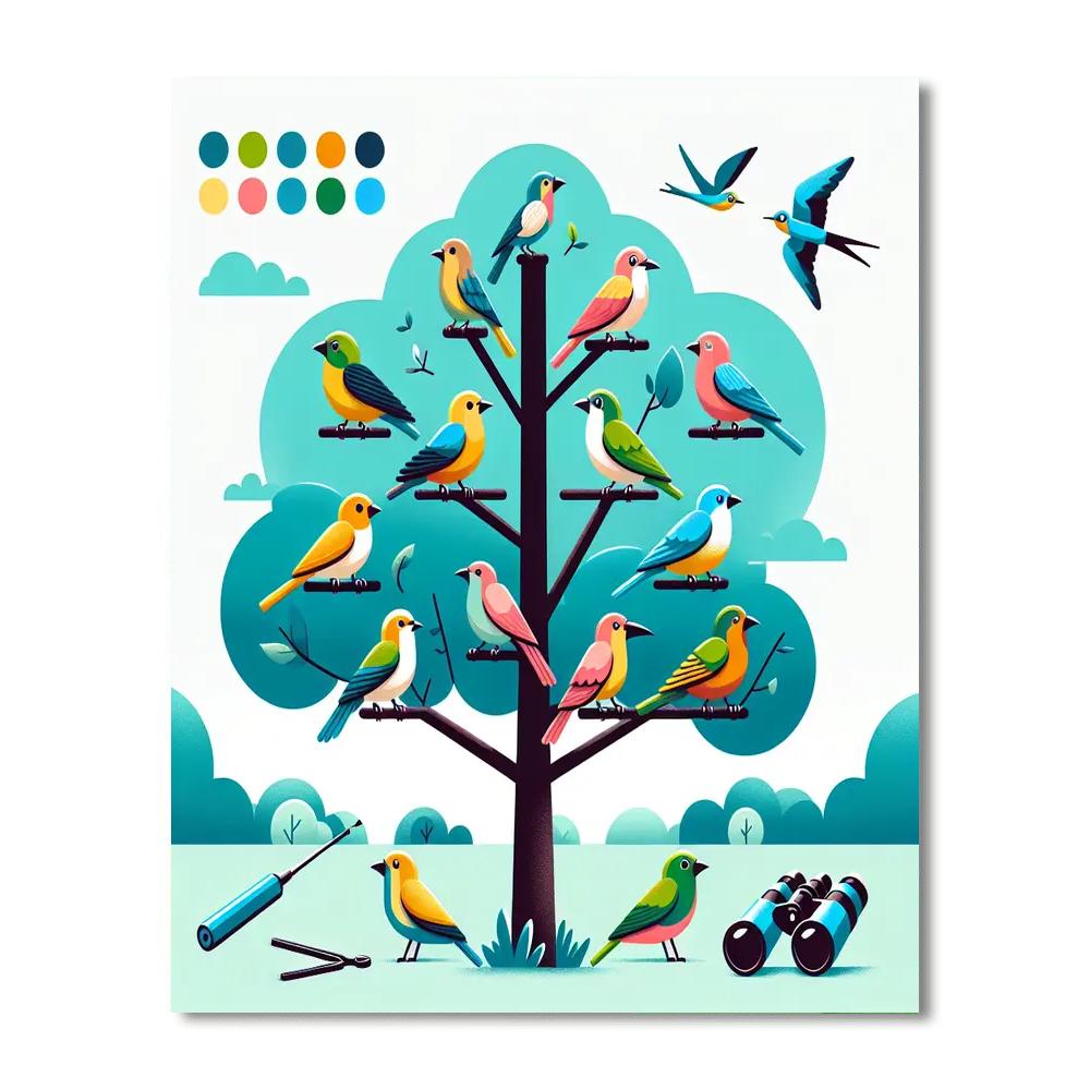 Brilliant Birdwatching Bonanza Painting Number Kit
