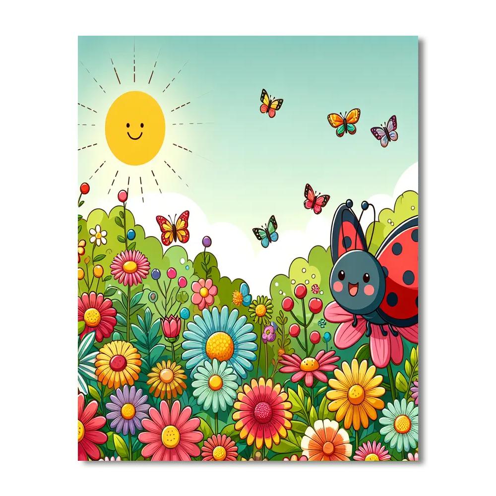 Colorful Garden Of Dreams Painting Number Kit