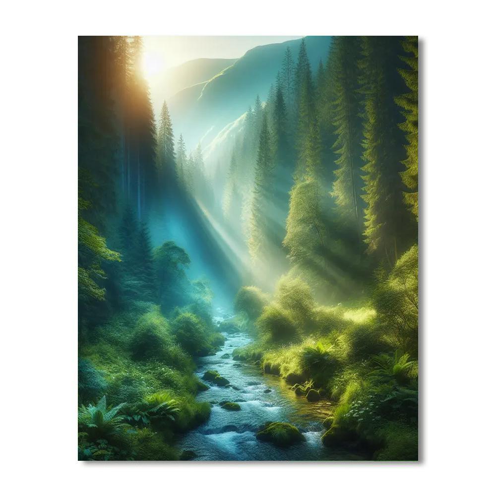 Meditative Mountain Stream Paint By Numbers Kits