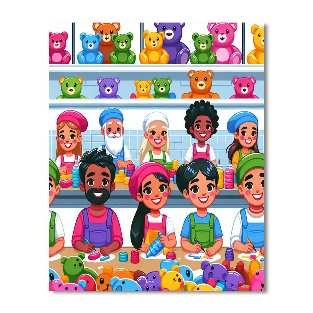 Cuddly Toy Factory Number Painting