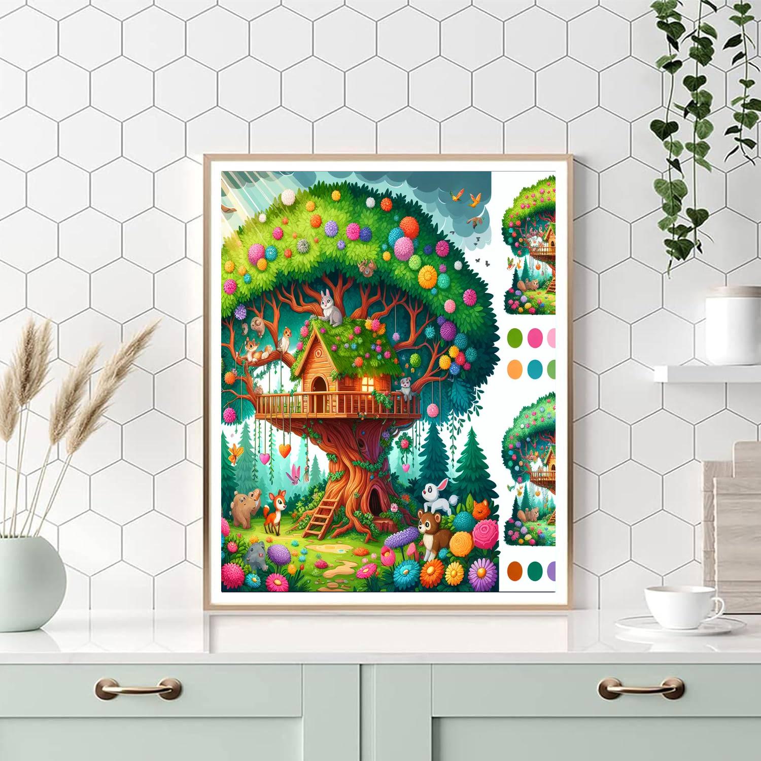 Sunny Adventure Treehouse Numbered Painting Kits