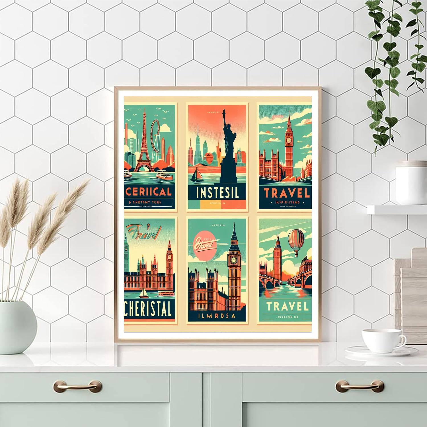 Inspiring Vintage Travel Posters Numbered Painting Kits