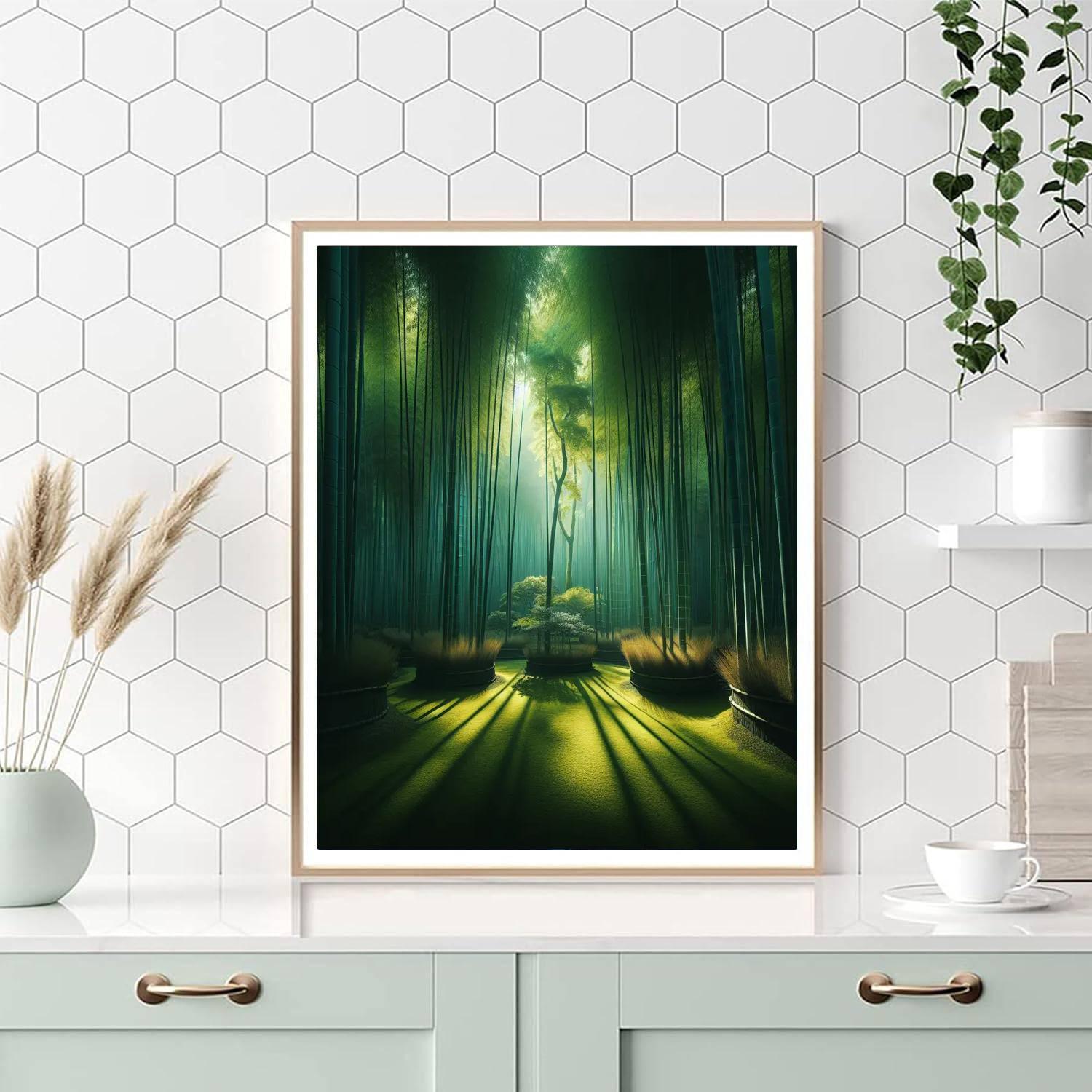 Calm Bamboo Grove Painting Number Kit