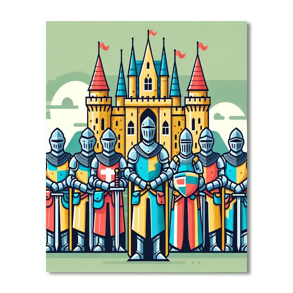 Knight's Valor In The Medieval Castle Paint By Number