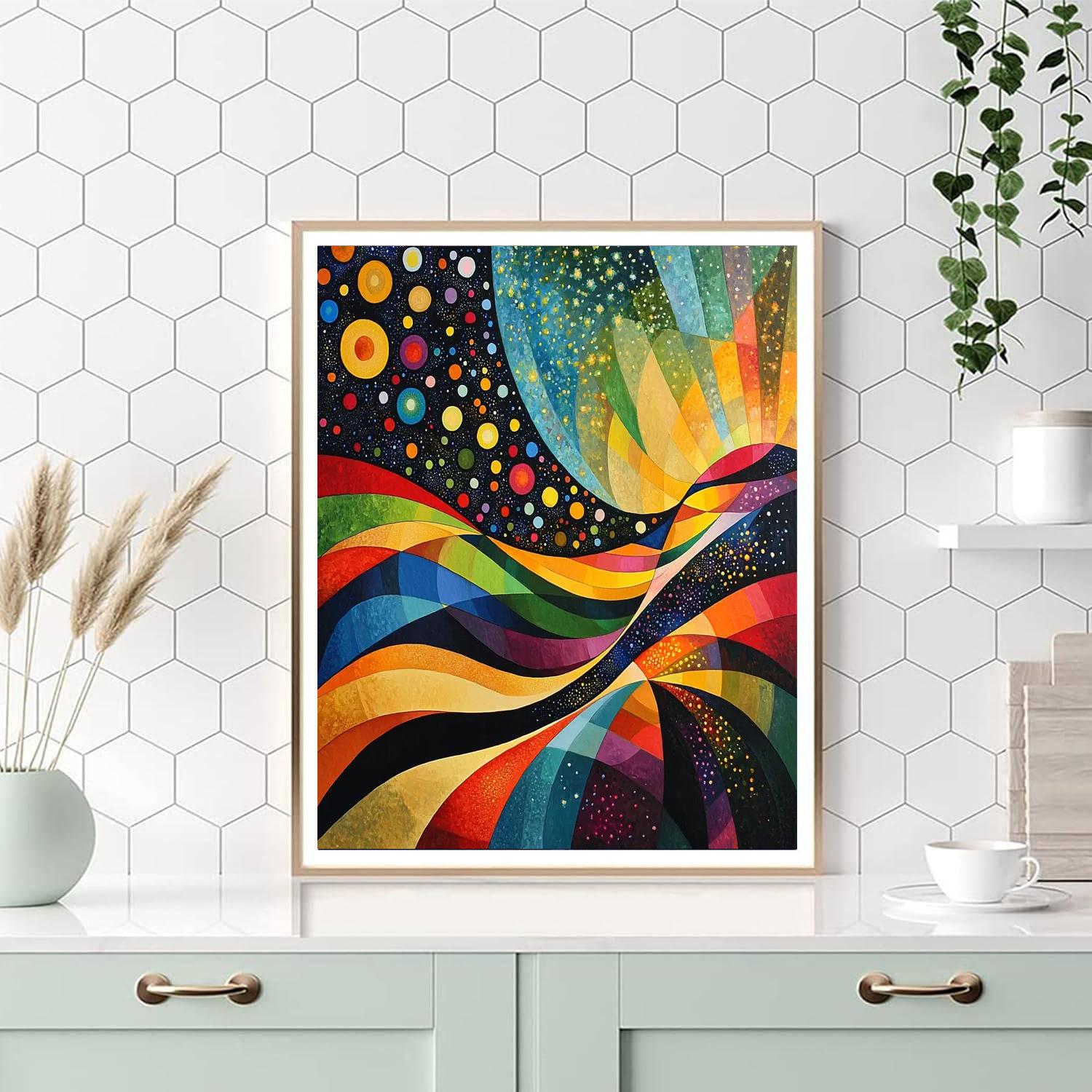 Kandinsky Inspired Cosmic Landscape  Paint By Numbers