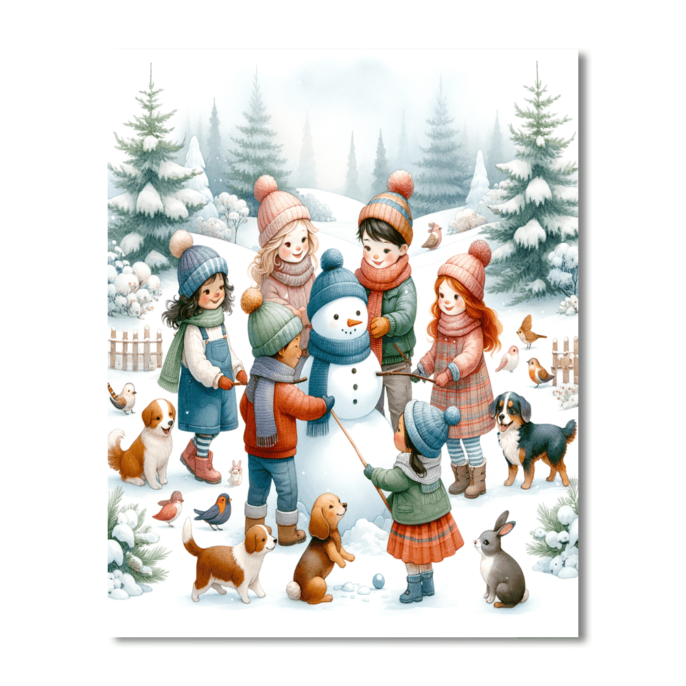 Joyful Snowy Day Paint By Numbers Kits