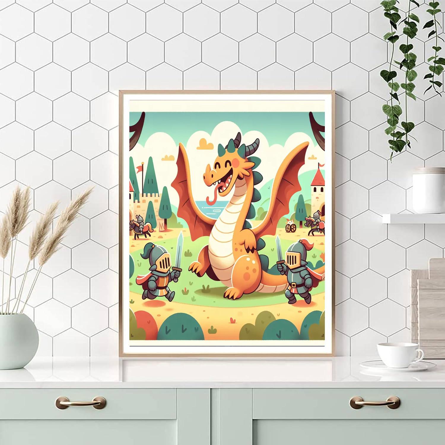 Knights And Dragon Friends Paint By Number