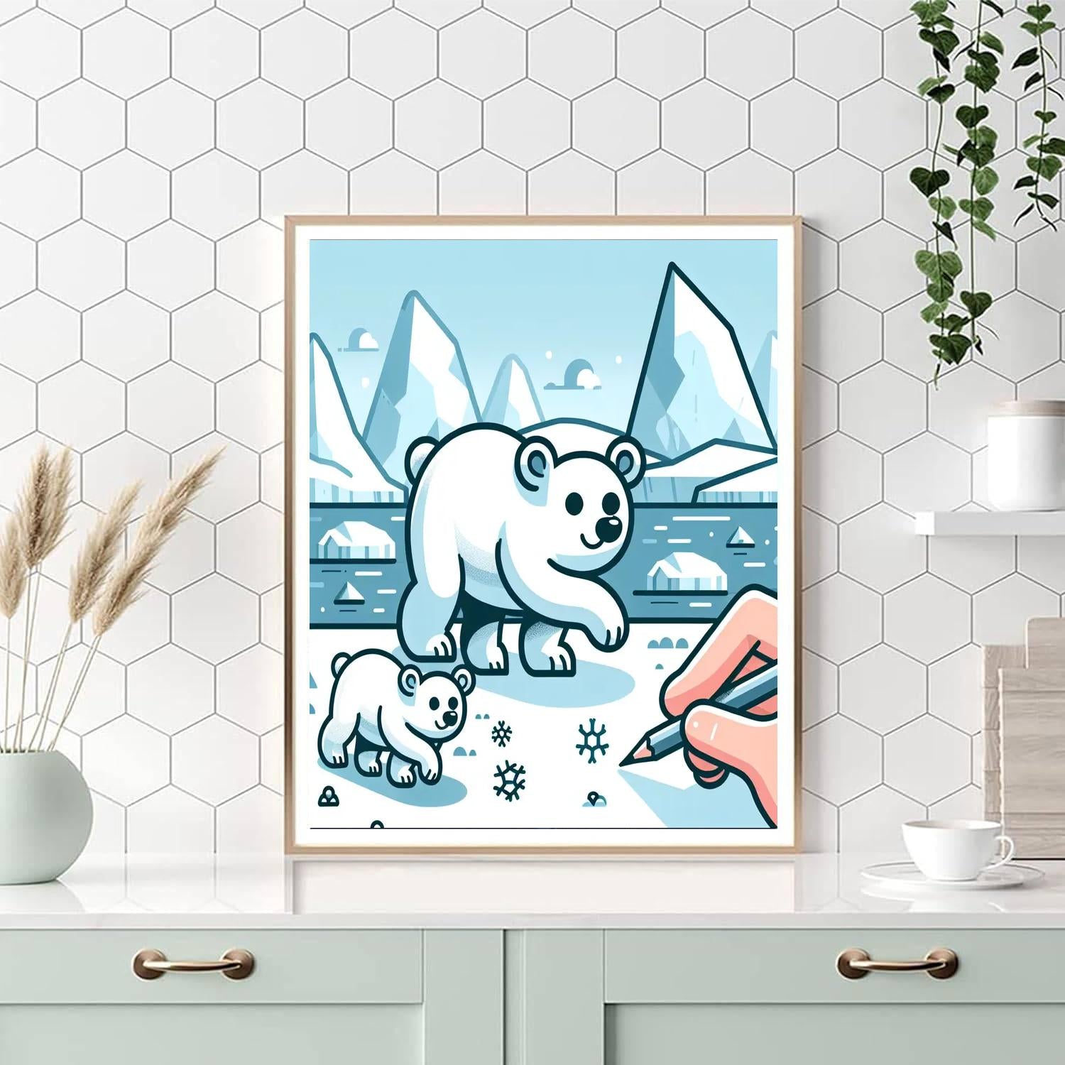 Snowy Polar Bear Adventure Paint By Number