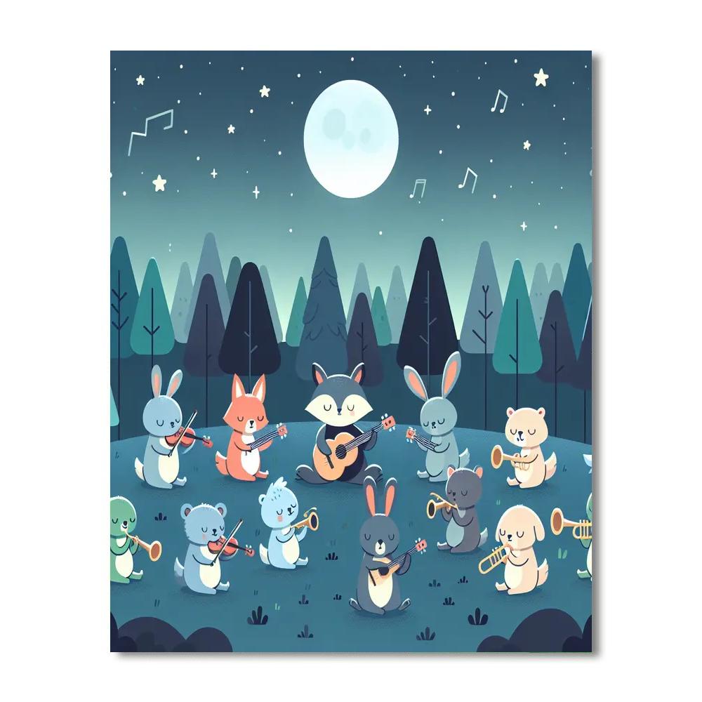 Moonlit Melody Woods Paint By Numbers Art