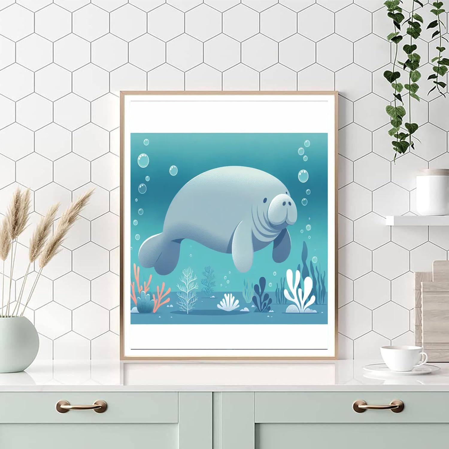 Mirthful Manatee Paint By Numbers Art