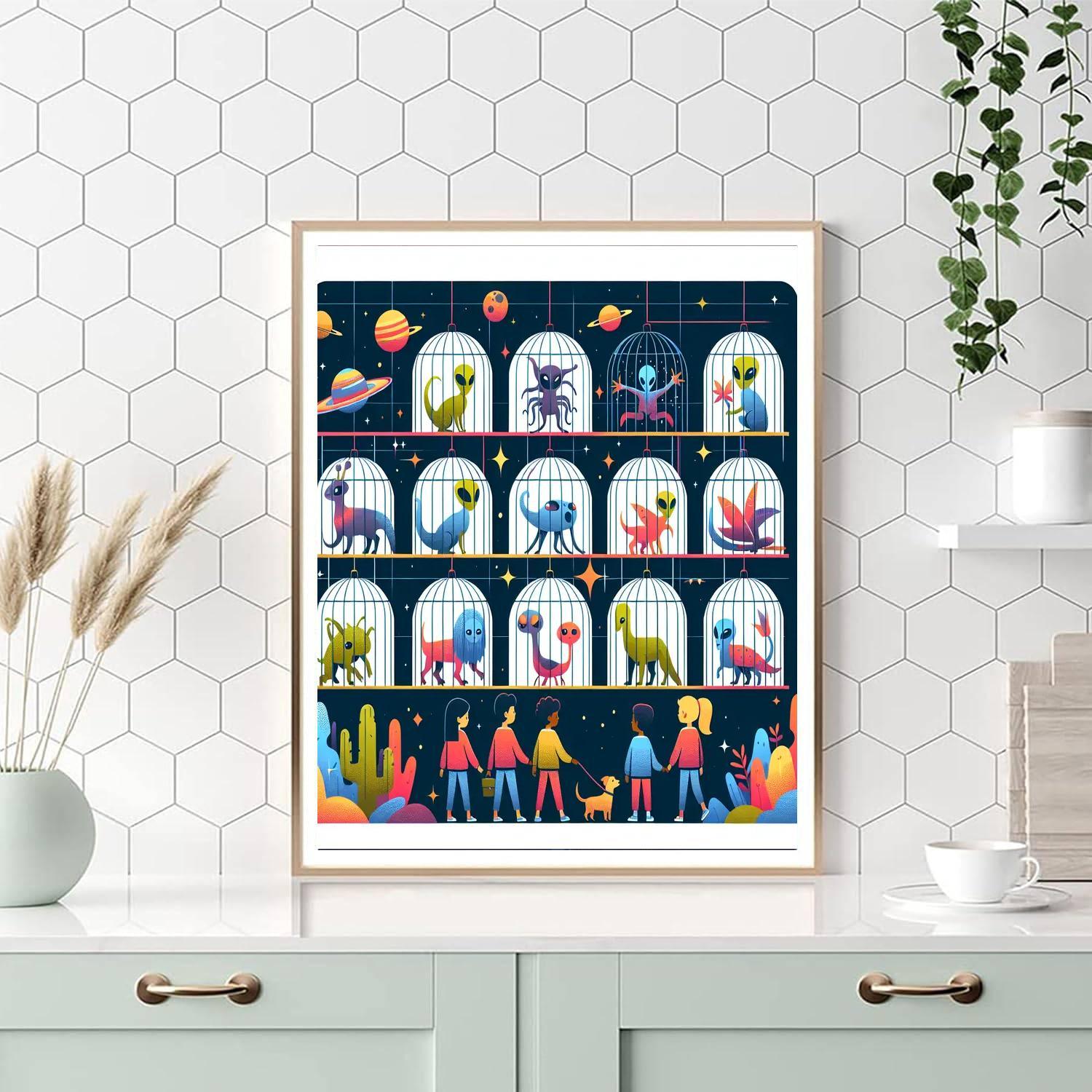 Outer Space Zoo Paint By Color