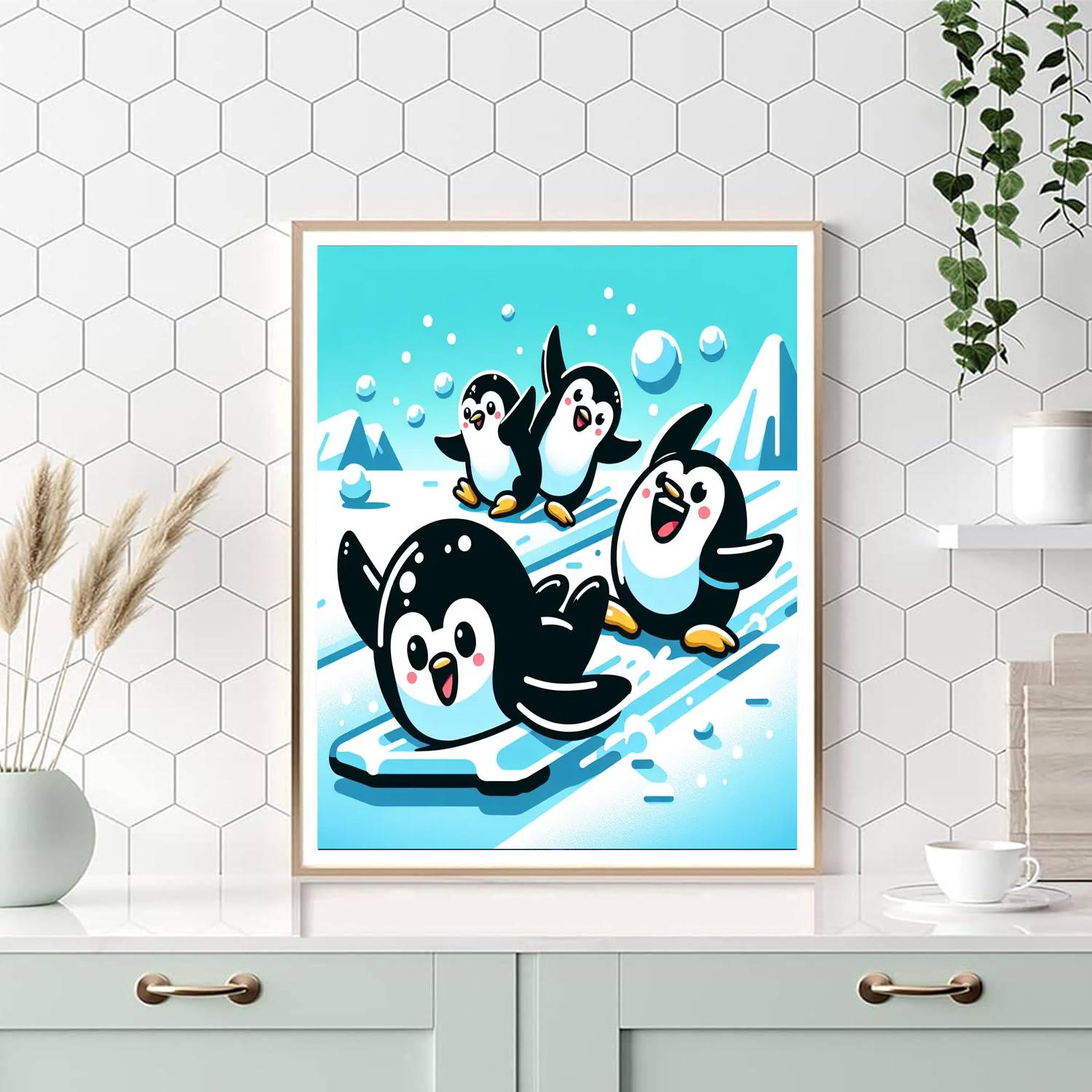 Penguin's Polar Playground Painting By Numbers Kit