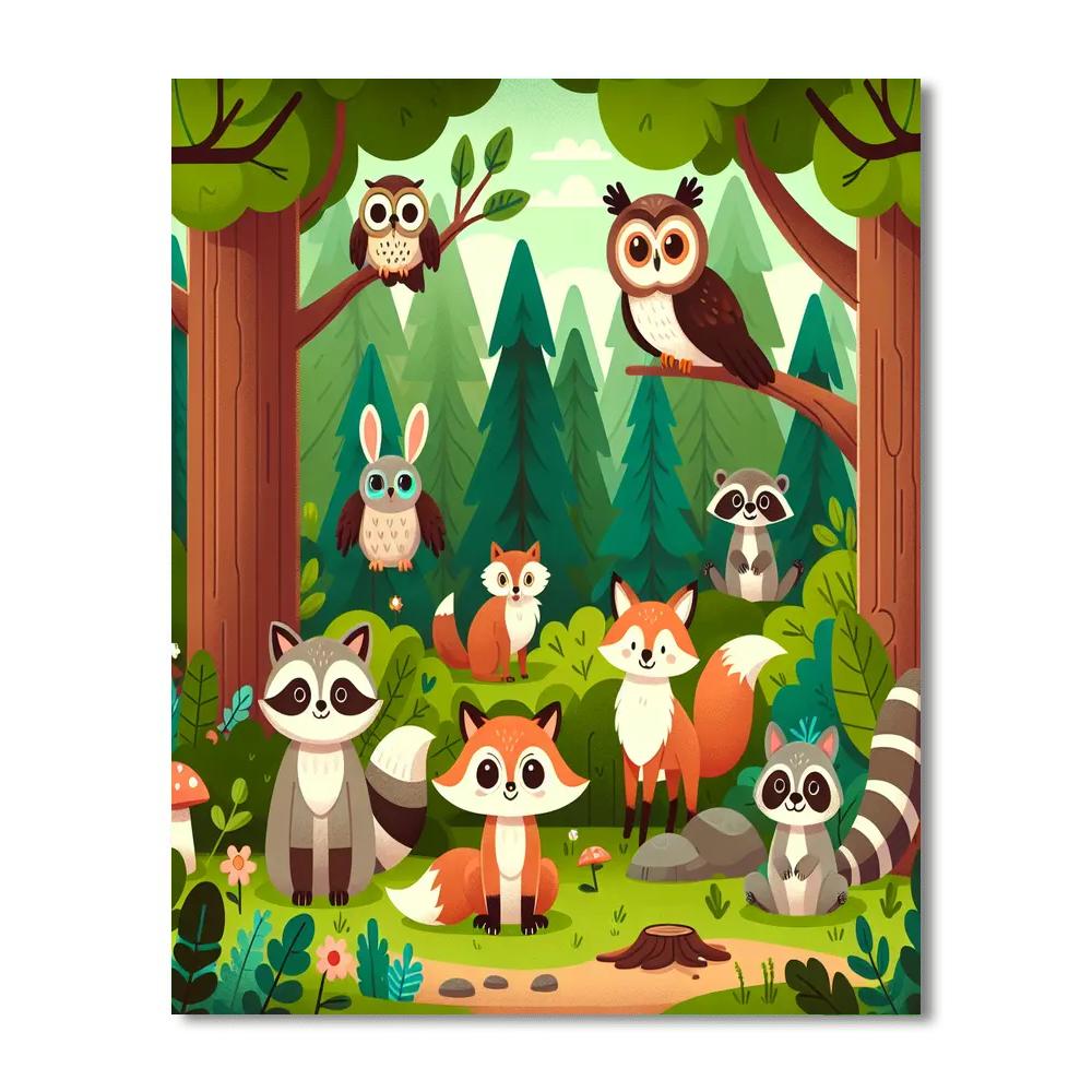 Adventure With The Woodland Creatures Paint By Color