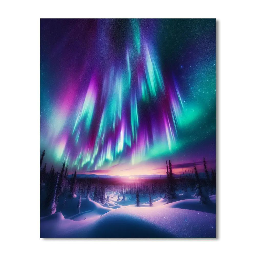 Ethereal Aurora In The North Painting By Numbers Kit