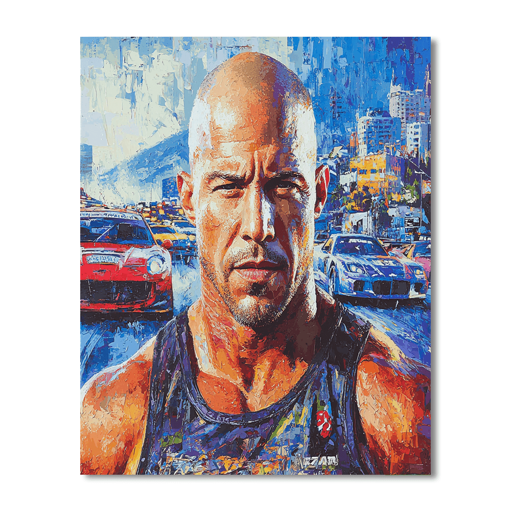 Vin Diesel: The Brawny Guardian Of Family Bonds Paint By Number