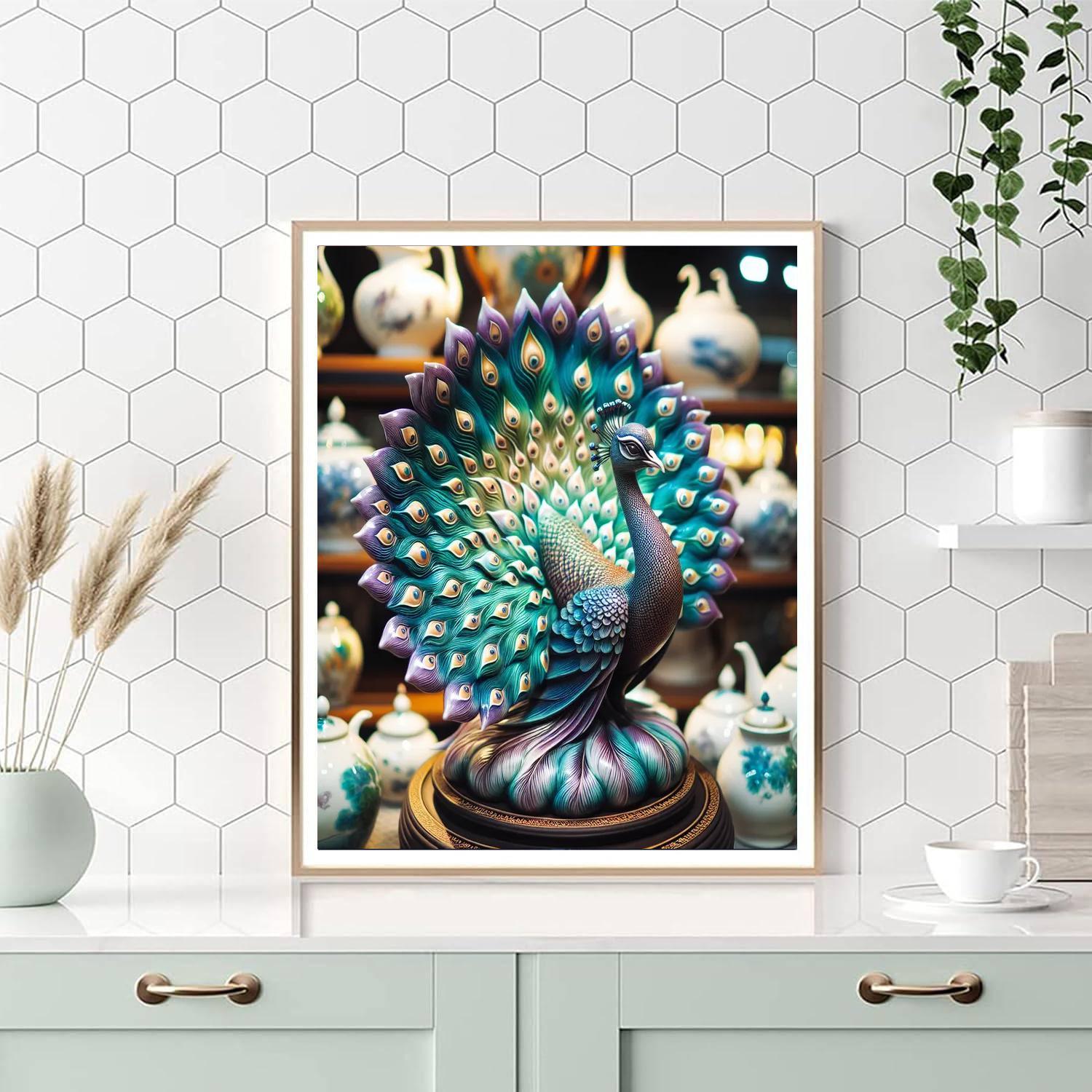 Majestic Peacock Sculpture Paint By Number