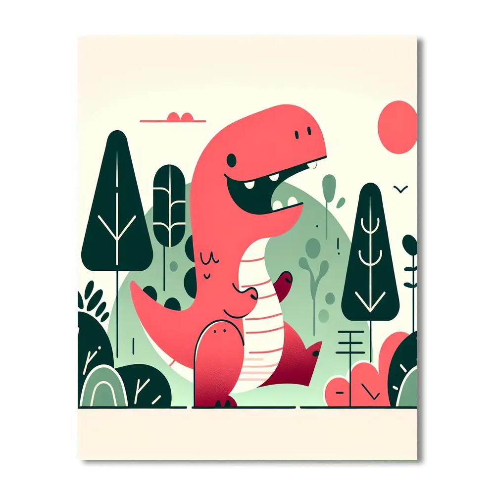 Cheery Dino Number Painting