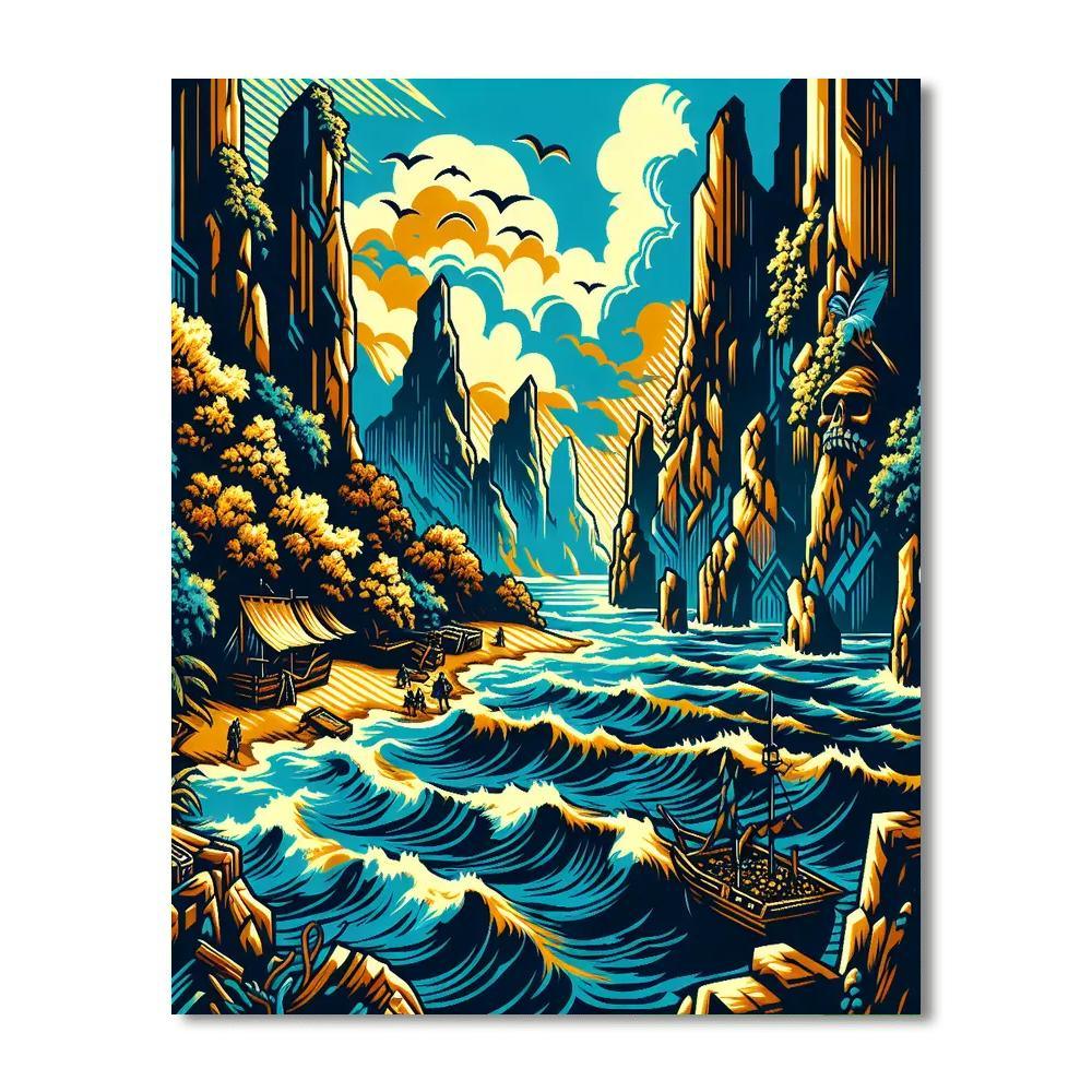 Fantasy Pirate Cove Paint By Numbers