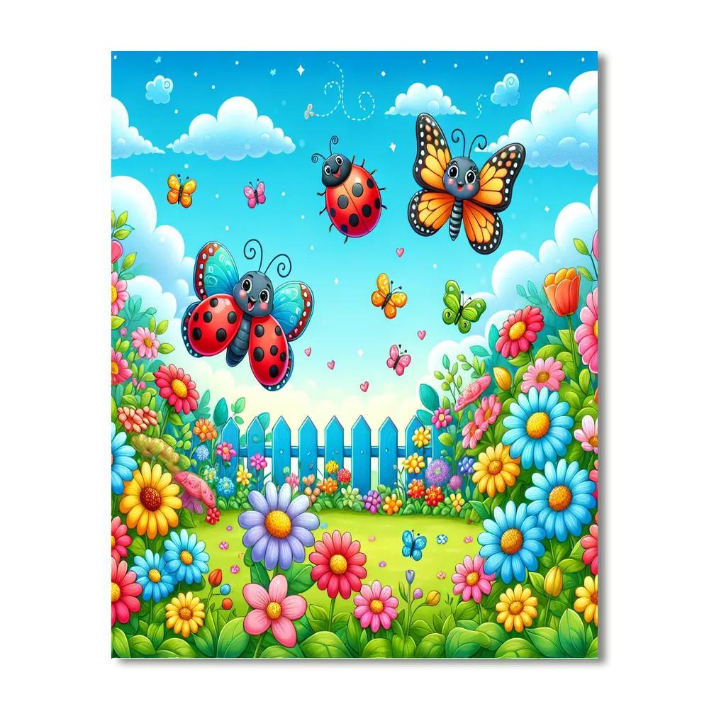 Happy Garden Creatures Paint By Numbers