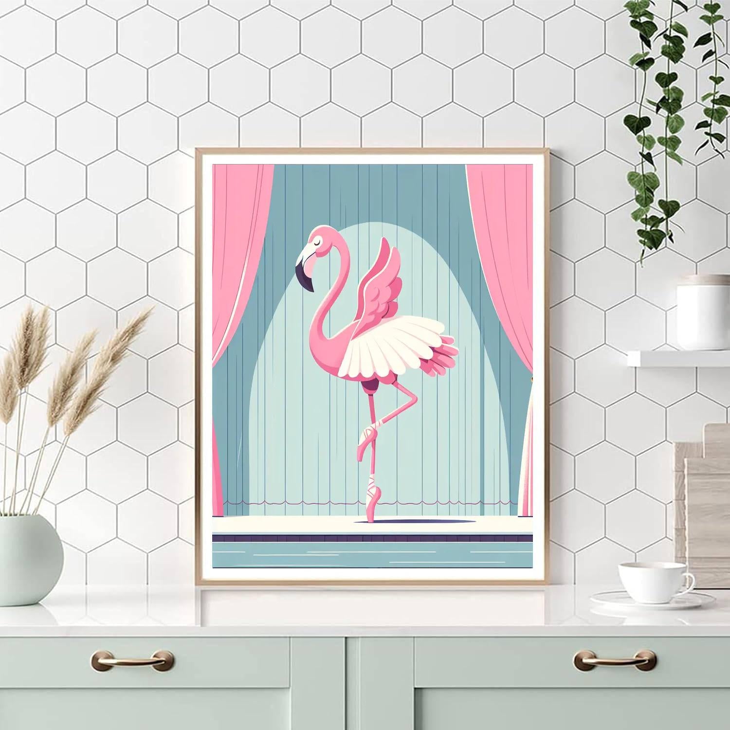 Ballet Dancing Flamingo Numbered Painting Kits