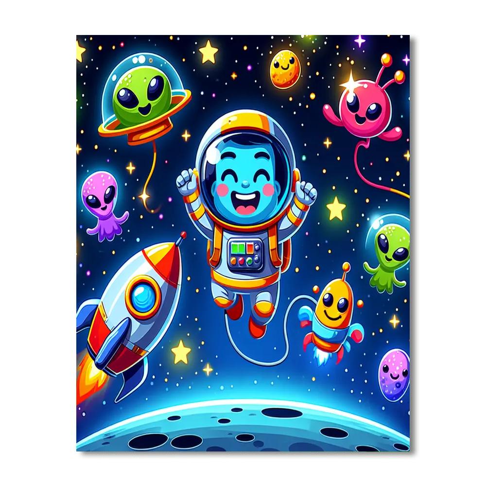 Giddy Space Explorers Number Painting