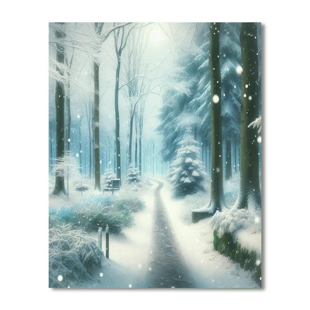 A Winter's Tale In The Woods Painting Number Kit