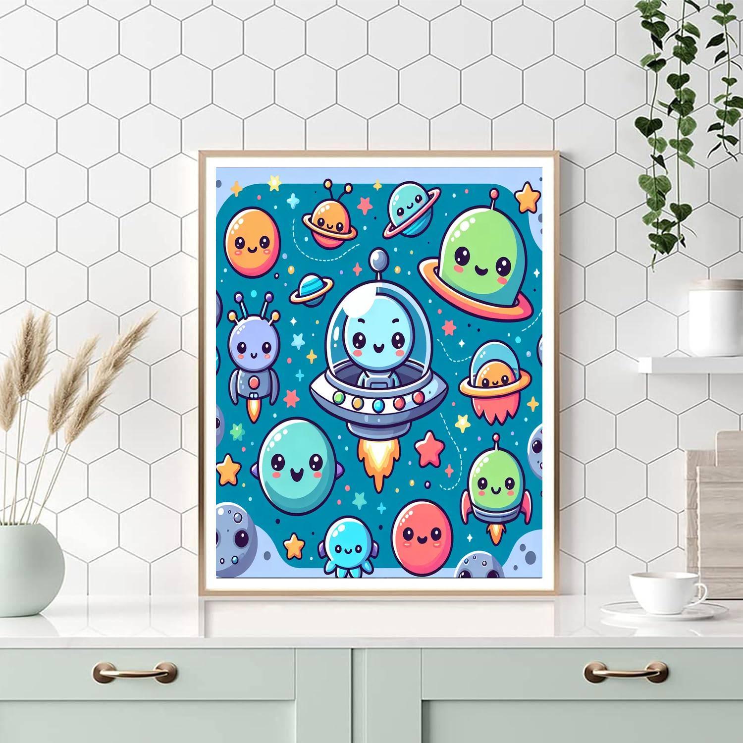 Alien Adventure In Space Paint By Numbers Art